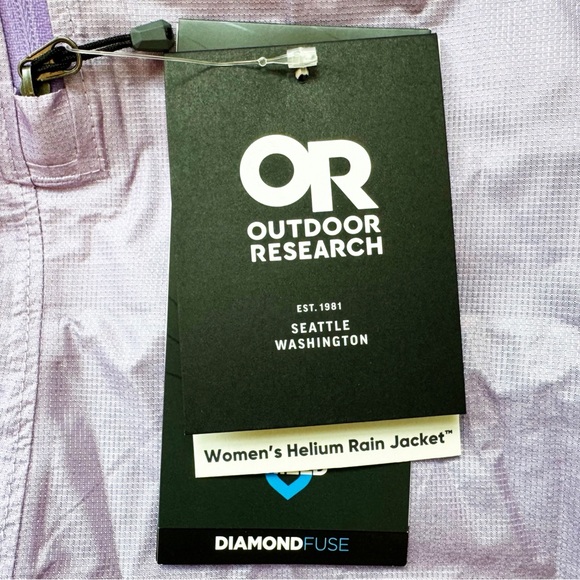 Outdoor Research Women’s Lavender Helium Rain Jacket - Picture 3 of 17